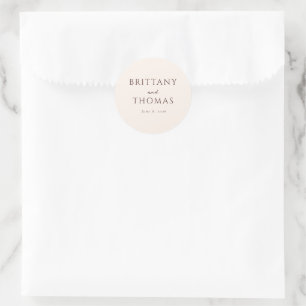 Elegant Beige Kalligrafi Runt Klistermärke