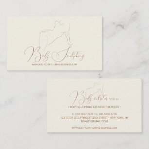 Elegant Beige Kroppsmodellering konturering spa Visitkort