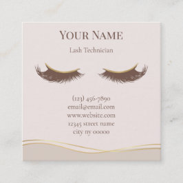 Elegant beige Lash Technician Thank you Card Lojalitetskort