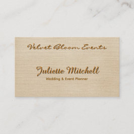 Elegant Beige Linen Event & Wedding Planner Card Visitkort