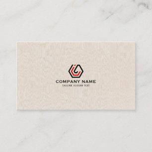 Elegant Beige Linen och ställ i logotyp Visitkort