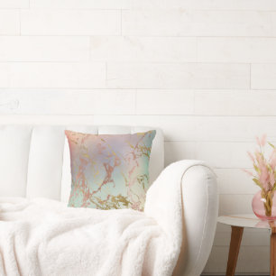 Elegant Beige Marble   Mint Sage Grönt Ro Guld Kudde