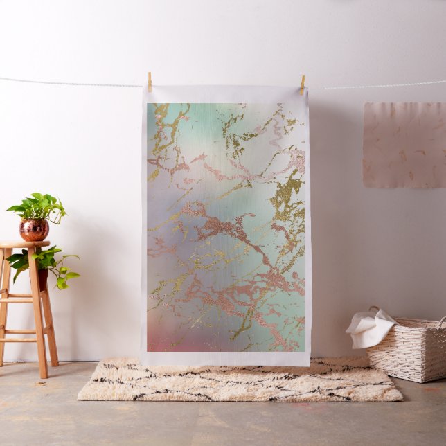 Elegant Beige Marble | Mint Sage Grönt Ro Guld Tyg (In Situ)