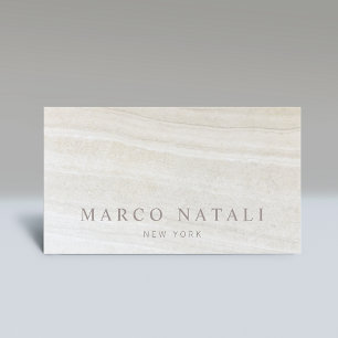 Elegant Beige Marble Stone Visitkort