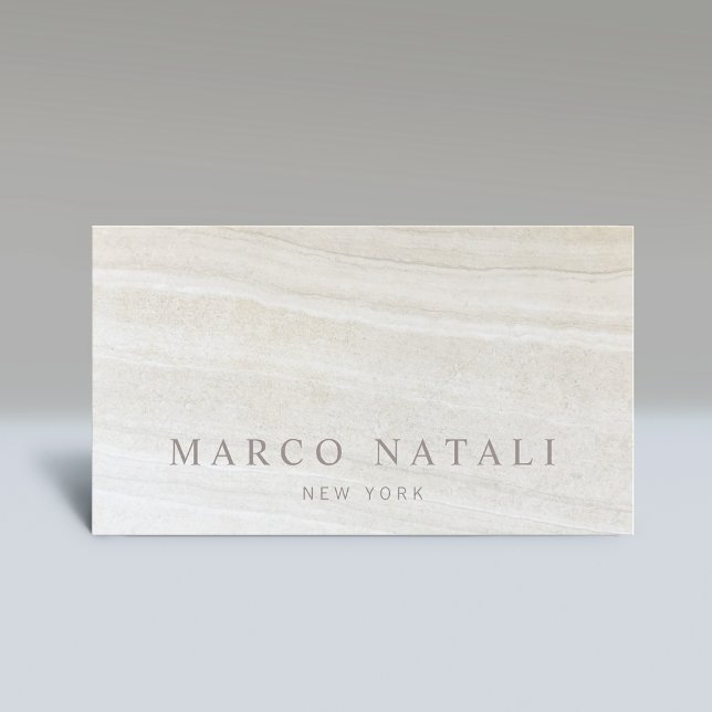 Elegant Beige Marble Stone Visitkort (Skapare uppladdad)