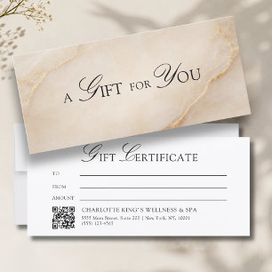 Elegant Beige Marmor QR-kod Presentkort