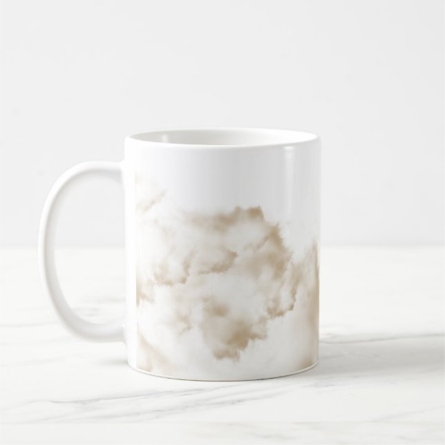Elegant beige marmorkaffe kopp | Minimalistisk ker (Vänster)