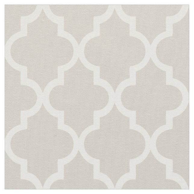Elegant Beige Marockansk Quatrefoil Mönster Tyg (Närbild)