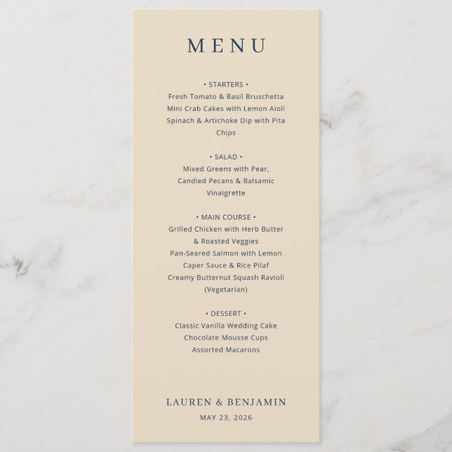 Elegant Beige Menu Template Meny (Framsida)