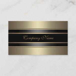 Elegant Beige Metall Utseende Svart Brons Visitkort