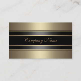 Elegant Beige Metall Utseende Svart Brons Visitkort