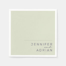 Elegant Beige Minimal Modern Bröllop Napkins Pappersservett