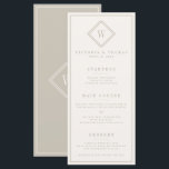 Elegant Beige Minimalist Bröllop Menu Meny<br><div class="desc">Vi lägger alltid till nya mönster varje dag!</div>