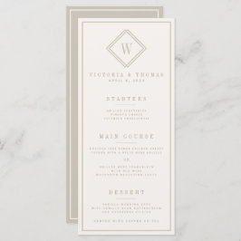 Elegant Beige Minimalist Bröllop Menu Meny