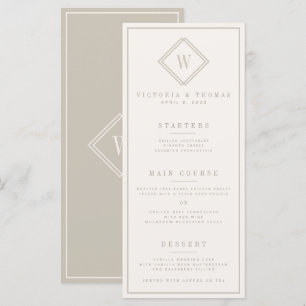 Elegant Beige Minimalist Bröllop Menu Meny