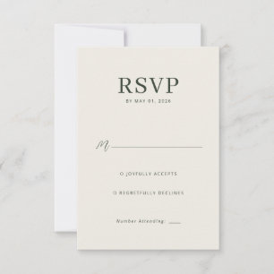 Elegant Beige Minimalist RSVP OSA Kort