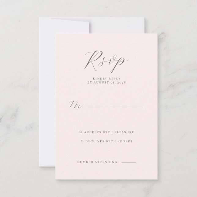 Elegant Beige Minimalist RSVP OSA Kort (Framsida)