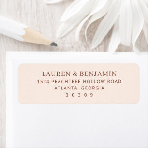 Elegant Beige Minimalistisk Adresskort Returadress Etikett