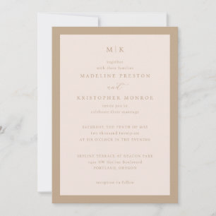 Elegant Beige Minimalistisk Kalligrafi Inbjudningar