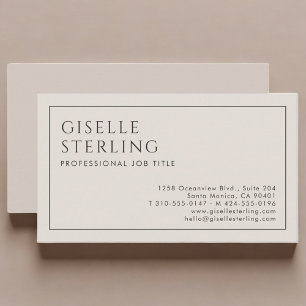 Elegant Beige Minimalistisk Professionell Visitkort