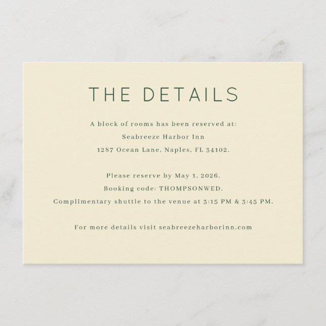 Elegant Beige Minimalistisk Typografisk Tilläggskort (Framsida)