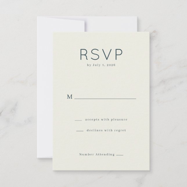 Elegant Beige Minimalistiskt RSVP OSA Kort (Framsida)