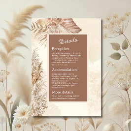 Elegant beige och brun Boho Neutralt Bröllop Tilläggskort