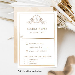 Elegant Beige och Cream Monogram och vattenfärg OSA Kort