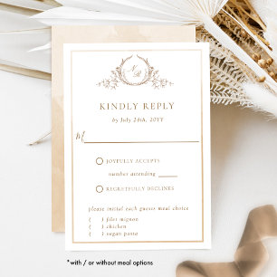 Elegant Beige och Cream Monogram och vattenfärg OSA Kort