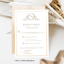 Elegant Beige och Cream Monogram, OSA av vattenfär