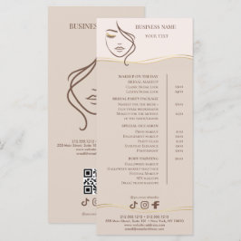 Elegant Beige och Guld Salong Prislista Meny