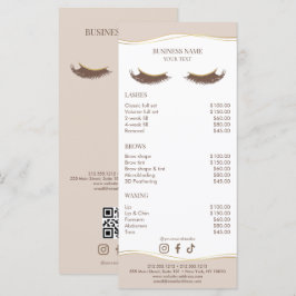 Elegant Beige och Guld Salong Prislista Meny