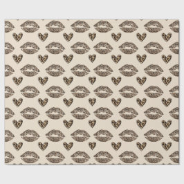 Elegant beige och svart cheetaprint presentpapper