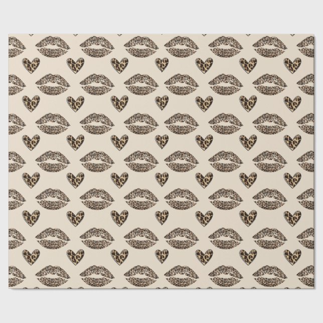 Elegant beige och svart cheetaprint presentpapper (Seam)