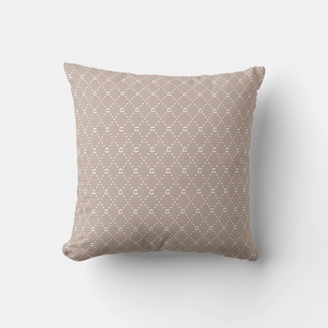 Elegant beige och vit diamantmönster kudde (Framsida)