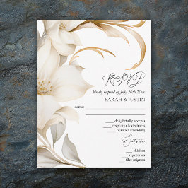 Elegant Beige och Vita vattenfärgen Blommigt Bröll OSA Kort