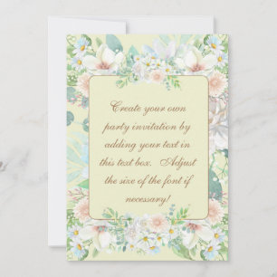 Elegant Beige Pastel Blommigt Garden Party Inbjudningar