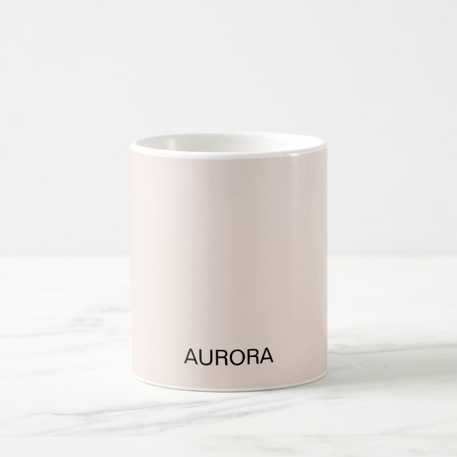 Elegant  Beige Personligen Namn - Kaffemugg (Center)