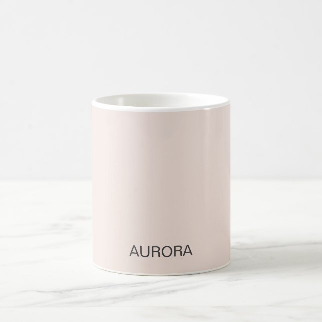 Elegant  Beige Personligen Namn - Kaffemugg (Center)