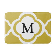 Elegant Beige Quatrefoil Monogram
