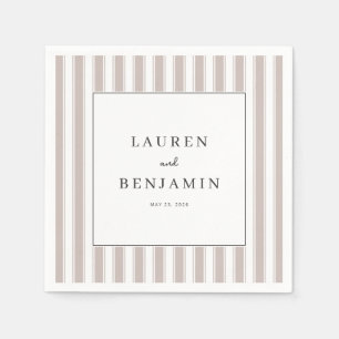 Elegant Beige Randig Minimalistisk Pappersservett