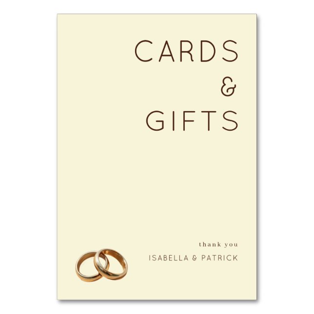 Elegant Beige Rings Bordsnummer (Framsidan)