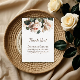 Elegant Beige Ro Baby Shower Tack Kort