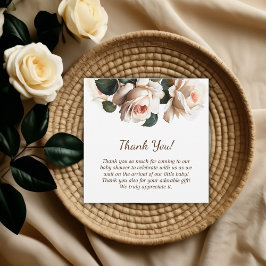 Elegant Beige Ro Baby Shower Tack Kort