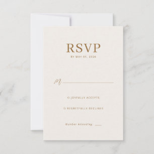 Elegant Beige RSVP-kort OSA Kort