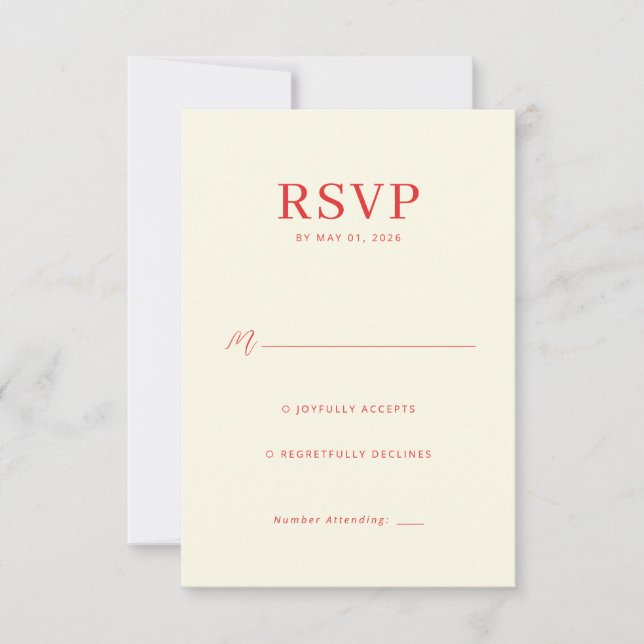 Elegant Beige RSVP-kort OSA Kort (Framsida)