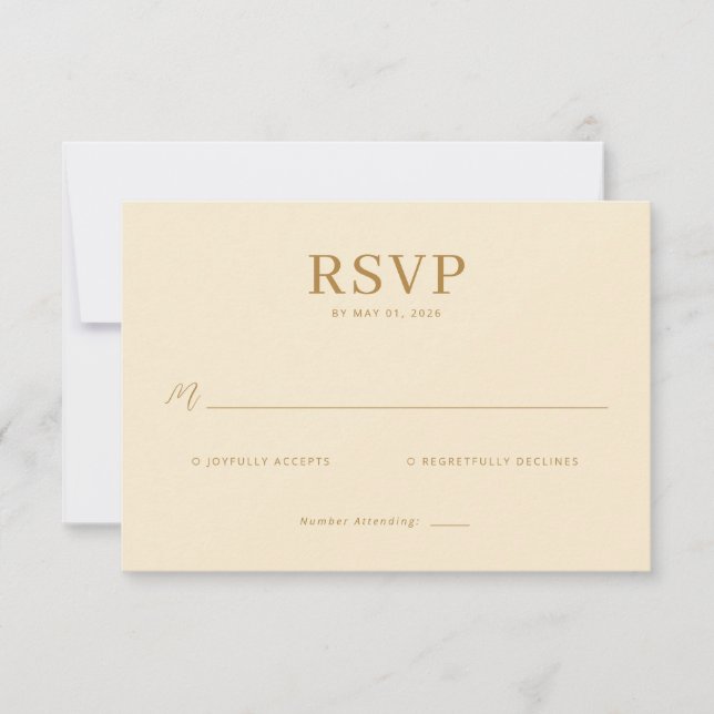 Elegant Beige RSVP-kort OSA Kort (Framsida)