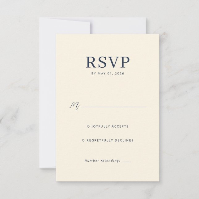 Elegant Beige RSVP-kort OSA Kort (Framsida)