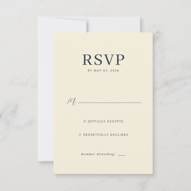 Elegant Beige RSVP-kort OSA Kort (Framsida)