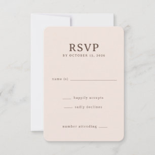 Elegant Beige RSVP-kort OSA Kort